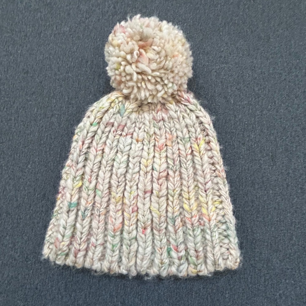 Madewell Chunky Pom Pom Beanie Confetti Multi Wool Blend AE604 One Size